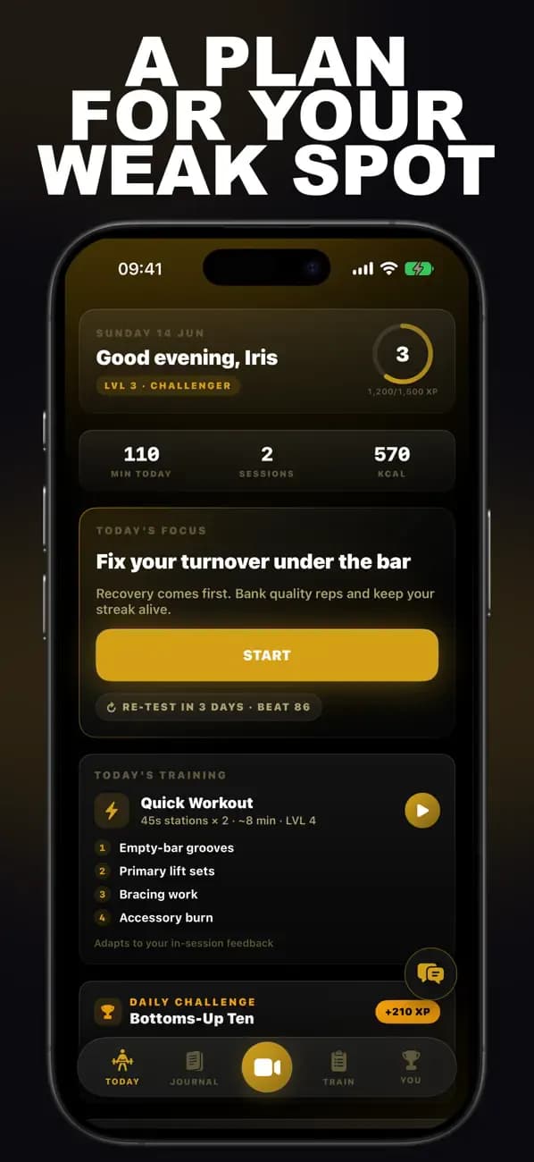 Olympic Weightlifting AI app screen 2