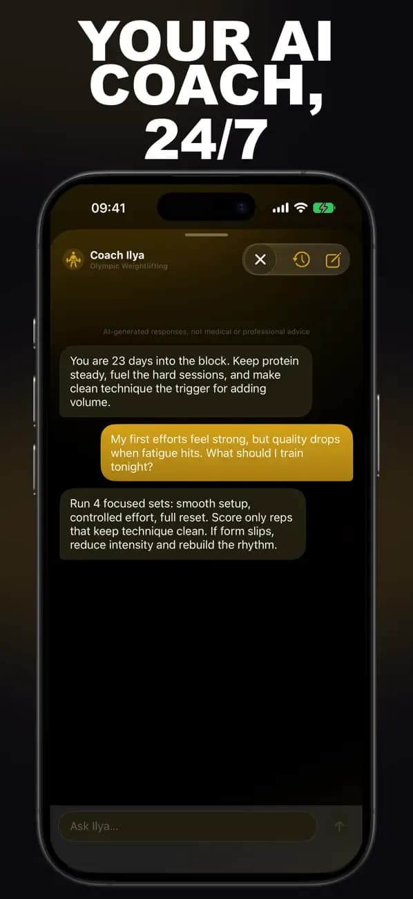 Olympic Weightlifting AI app screen 3
