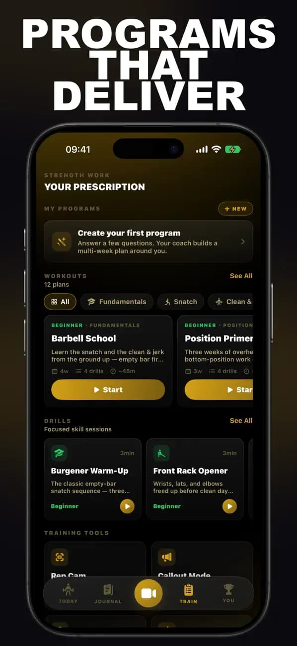 Olympic Weightlifting AI app screen 4